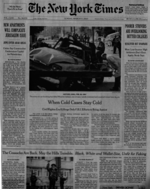 When cold cases stay cold NYT March 17 2013 #1 copy
